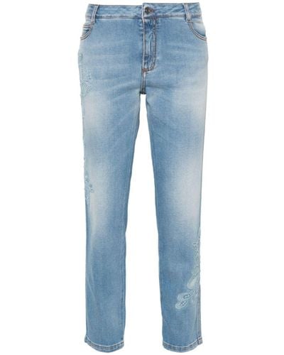 Ermanno Scervino Halbhohe Skinny-Jeans - Blau