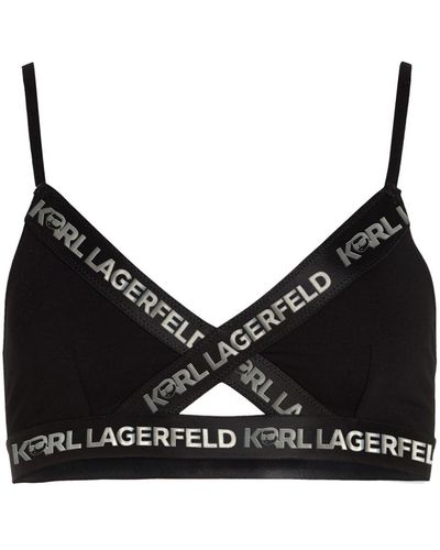Karl Lagerfeld Soutien-gorge à motif Ikonik 2.0 - Noir