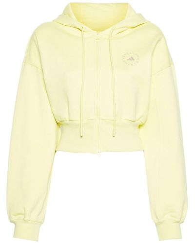 adidas By Stella McCartney Raised-logo Zipped Hoodie - Yellow