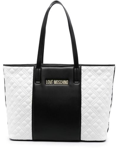 Love Moschino Paneled Quilted Tote Bag - Black