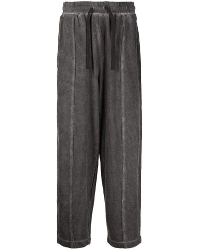 Izzue Faded-effect Drawstring Track Trousers - Grey