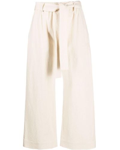 Nanushka Pantalones anchos con detalles de canalé - Neutro