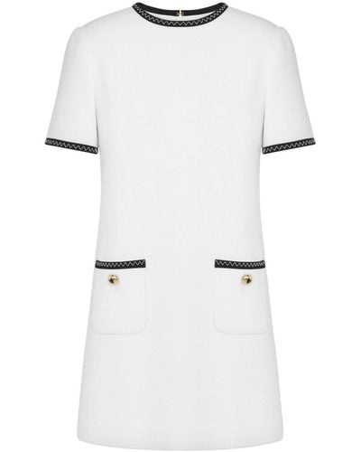 Moschino Contrasting-trim Knitted Minidress - White