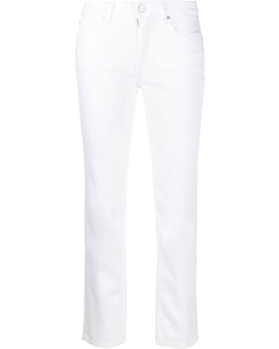 Calvin Klein Pantalon droit à taille basse - Blanc