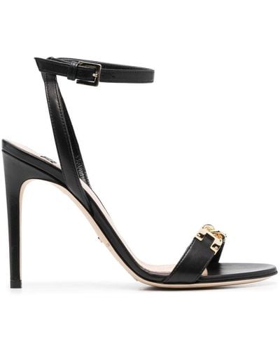 Elisabetta Franchi Chain-detail Open-toe Sandals - Black
