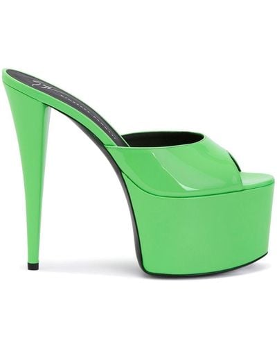 Giuseppe Zanotti Peep-toe Platform Sandals - Green