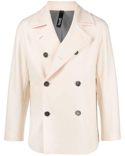 Hevò Double-breasted Short Coat - Natural