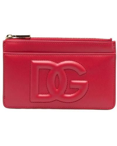 Dolce & Gabbana Porte-monnaie zippé à logo DG - Rouge