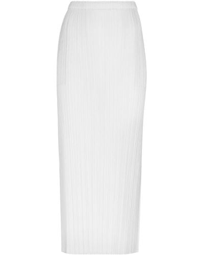 Pleats Please Issey Miyake Jupe mi-longue à design plissé - Blanc