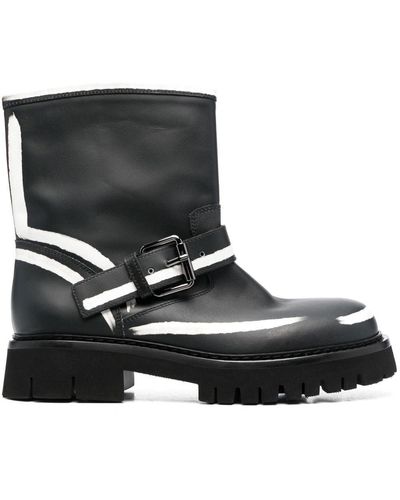 Moschino Leather Ankle Boots - Black
