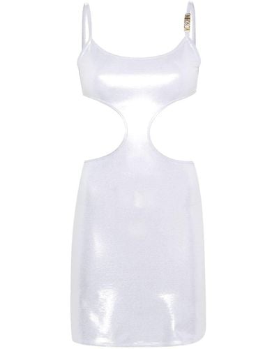 Moschino Metallic Open-back Mini Dress - White