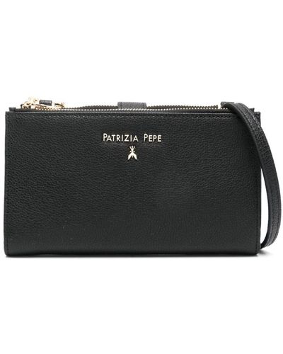 Patrizia Pepe Logo-lettering Leather Wallet - ブラック