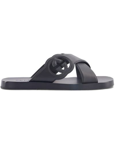 Gucci Interlocking G Slide Sandal - Black