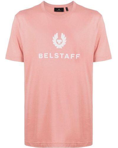 Belstaff Signature T-Shirt mit Logo-Print - Pink