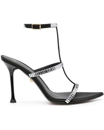 ALEVI Lisa 95mm Crystal-embellished Sandals - Black