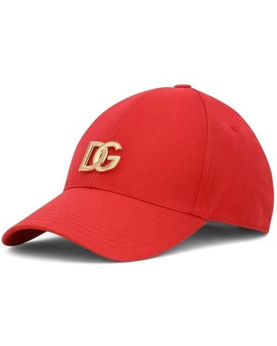Dolce & Gabbana Baseballkappe mit Logo-Applikation - Rot