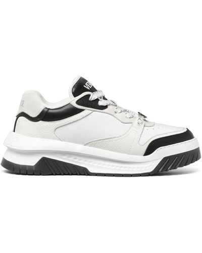 Versace Panelled Leather Trainers - White