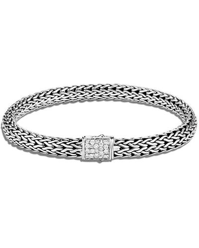 John Hardy "Bracciale a catena in argento sterling, zaffiro e diamante " - Metallizzato