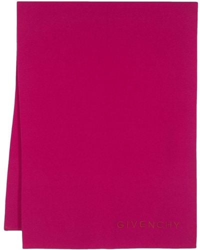 Givenchy Écharpe en laine à logo brodé - Rose