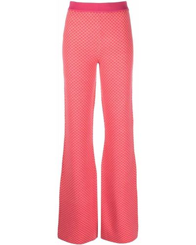 Moschino Flared Jacquard-knit Pants - Pink