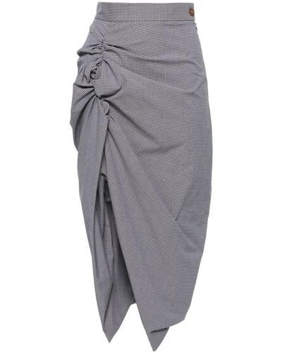 Vivienne Westwood Panther Gingham Midi Skirt - Grey
