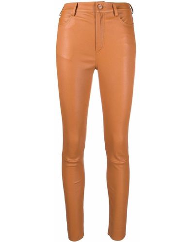 DROMe Lamb Skin Skinny Pants - Brown