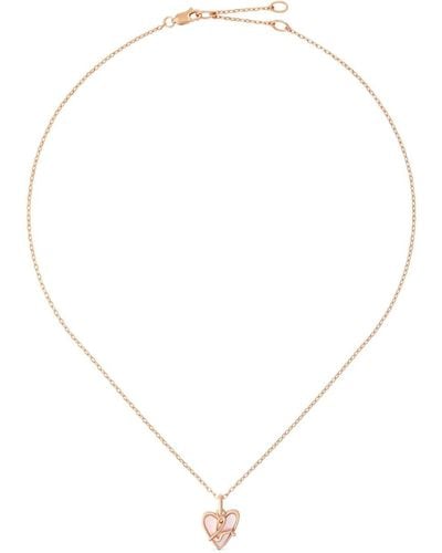 agnès b. B. Loved Heart-pendant Necklace - White