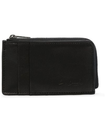 discord Yohji Yamamoto Logo-debossed Leather Wallet - Black