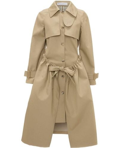 JW Anderson Gathered-waist Trench Coat - Natural