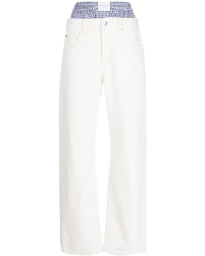 Alexander Wang Pantalon droit à design superposé - Blanc