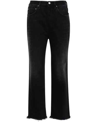 Totême Straight-Leg-Jeans mit hohem Bund - Schwarz