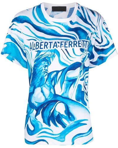 Alberta Ferretti グラフィック Tシャツ - ブルー