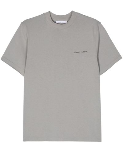 Samsøe & Samsøe Norsbro Logo-print T-shirt - Gray