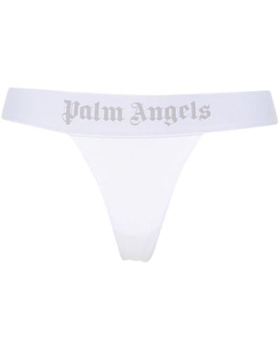 Palm Angels Logo-waistband Jersey Thong - White