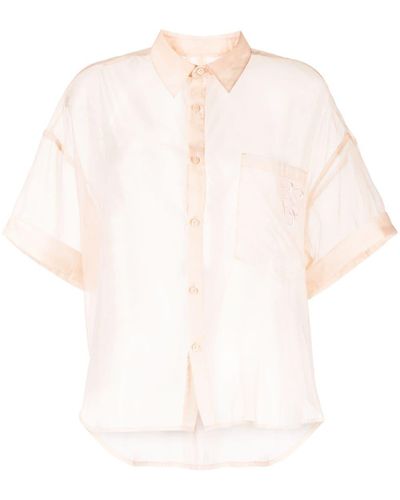 Izzue Short-sleeve Transparent Blouse - White