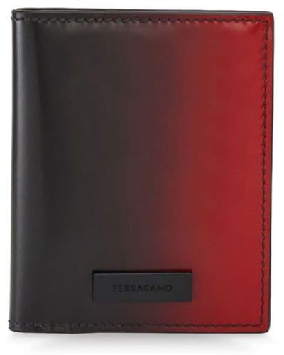 Ferragamo Logo-patch Ombré-effect Cardholder - Red