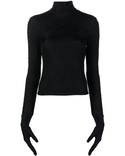 Balenciaga Top Met Trechterhals - Zwart