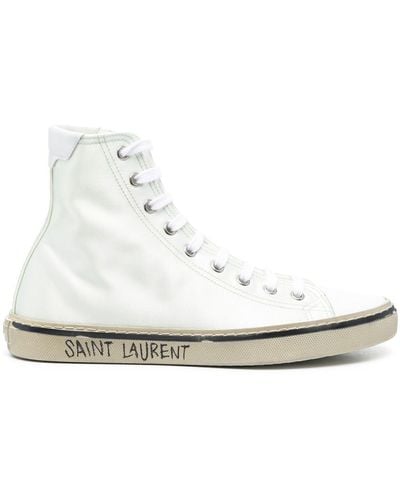 Saint Laurent Malibu High-top Sneakers - Wit