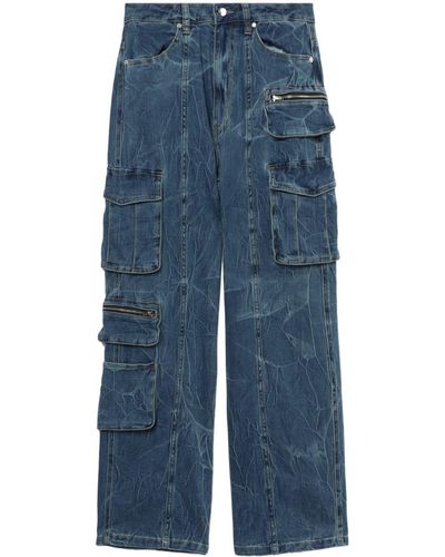 Izzue Tie-dye Cargo Jeans - Blue
