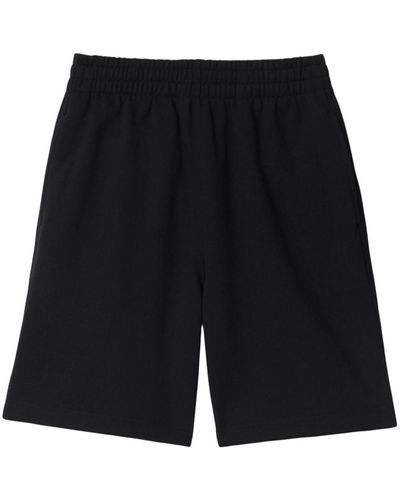 Burberry Ekd Straight-leg Cotton Shorts - Black