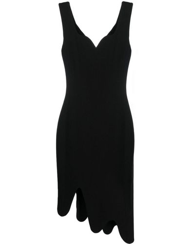 Moschino Asymmetric Sleeveless Crepe Dress - Black