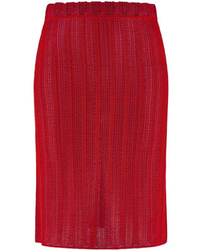 Ferragamo Knitted Micro-jacquard Miniskirt - Red