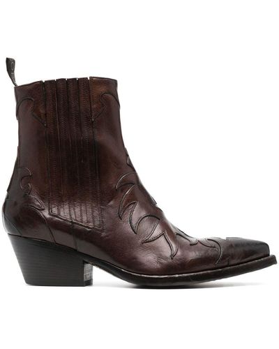 Sartore Leather Ankle Boots - Brown