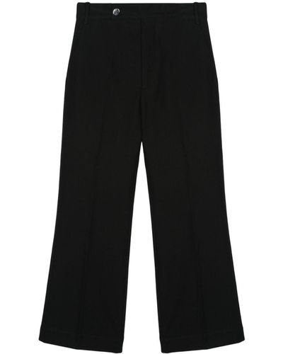 Plan C High-waisted Flared Trousers - Black