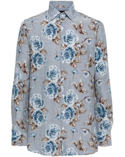 Gabriele Pasini Floral-print Shirt - Blue