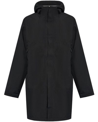 Norse Projects Single-breasted Hooded Coat - Black