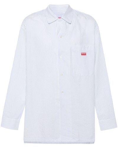 KENZO Logo-patch Cotton Shirt - White