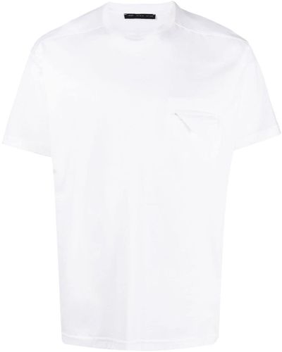 Low Brand Camiseta con bolsillo de solapa - Blanco