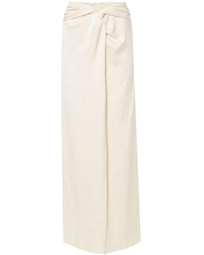 Nanushka Falda larga con diseño retorcido - Blanco