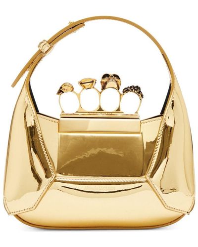 Alexander McQueen Mini The Jeweled Top-handle Bag - Metallic